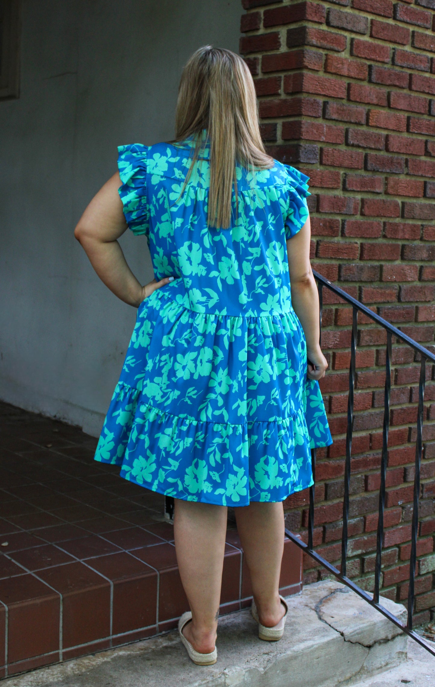 Blue and Green Plus Size Dress RTS
