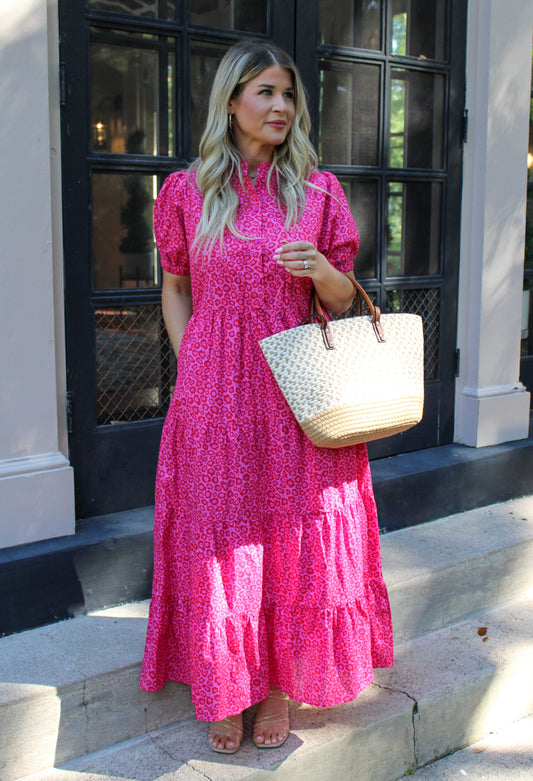 Pink Floral Puff Sleeve Maxi RTS