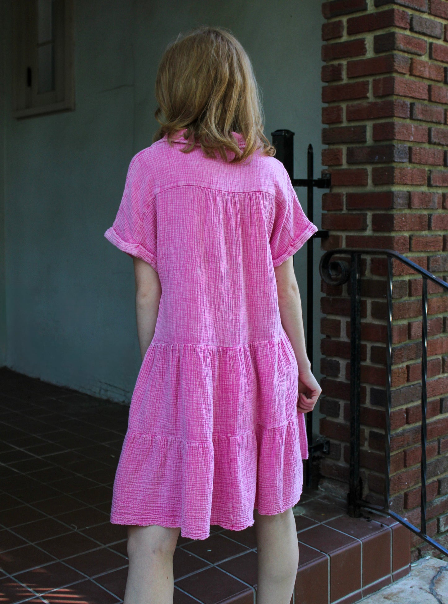 Pink Mineral Wash Dress RTS