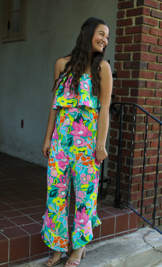 Tropical Strapless Jumpsuit July.