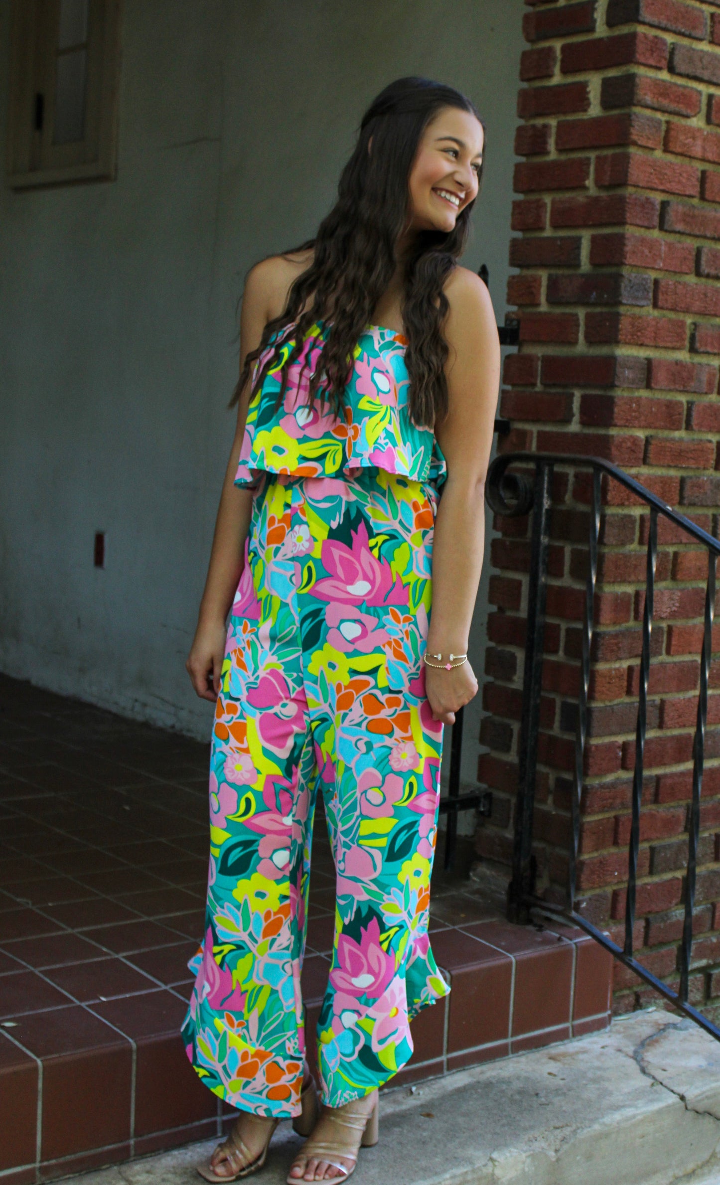 Tropical Strapless Jumpsuit July RTS