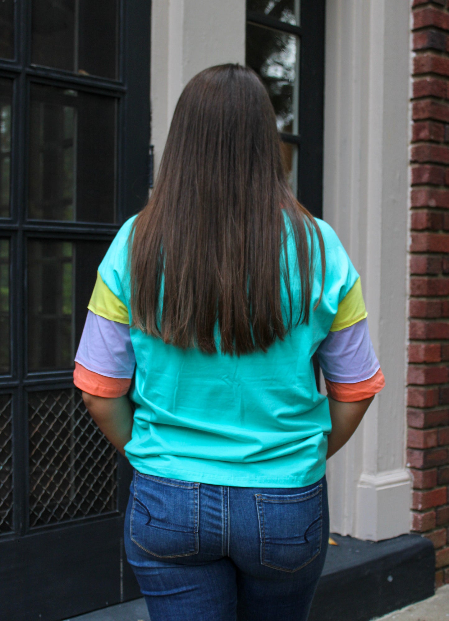 Teal Colorblock Top RTS