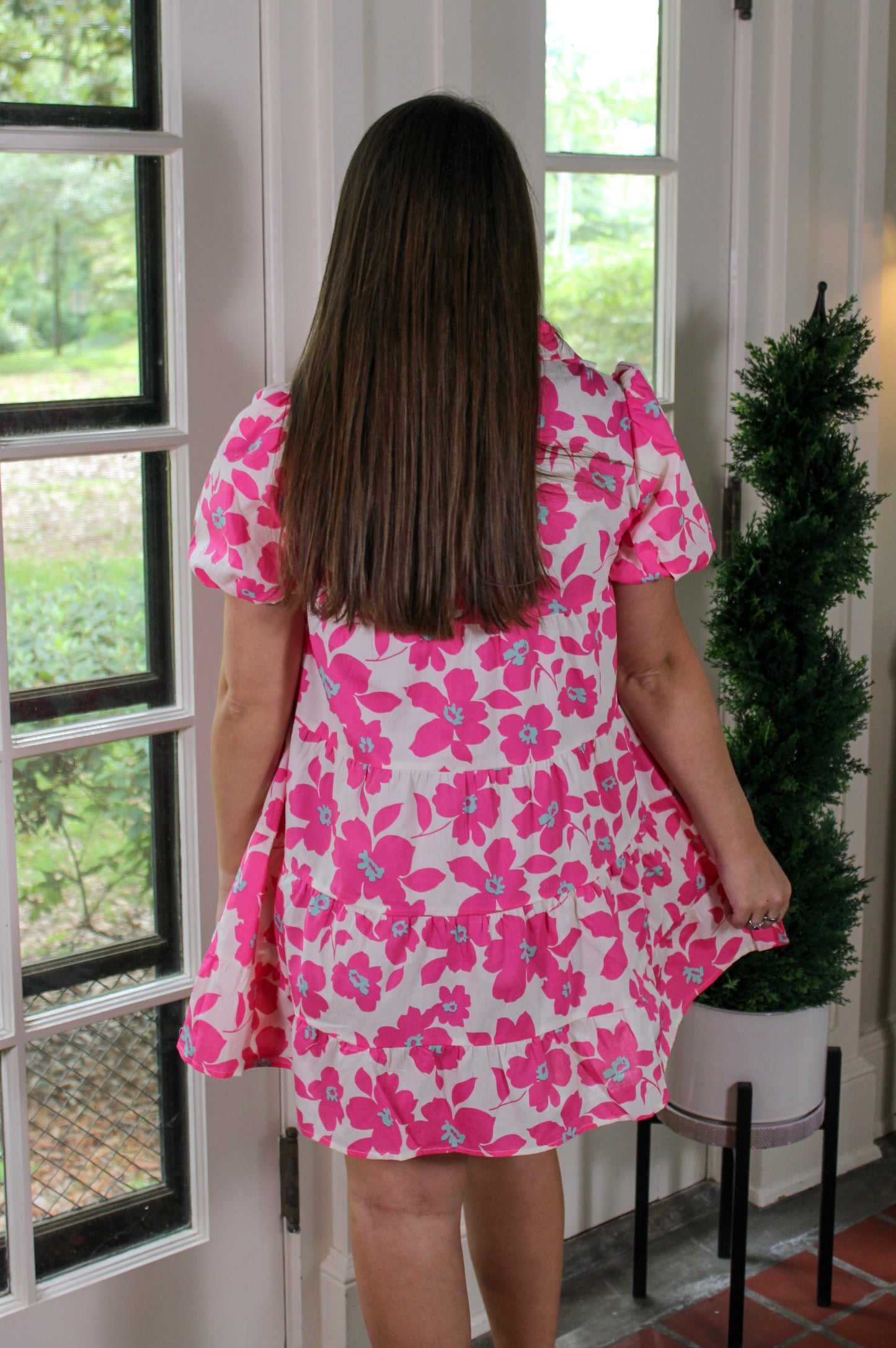 Pink Floral Mini Dress July.