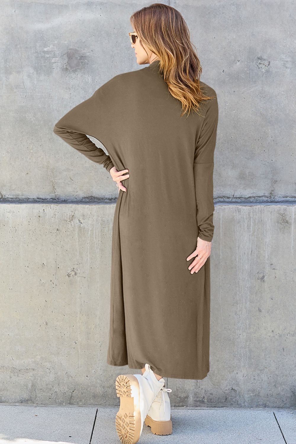 Basic Bae Full Size Open Front Long Sleeve Cover Up Sweater