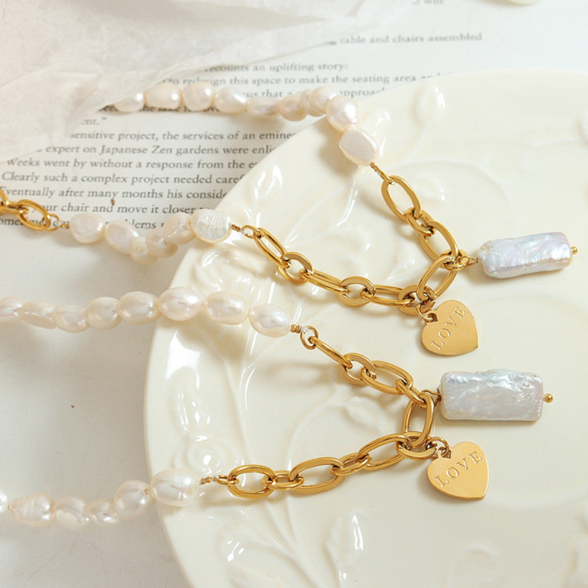 Freshwater Pearl Titanium Necklace