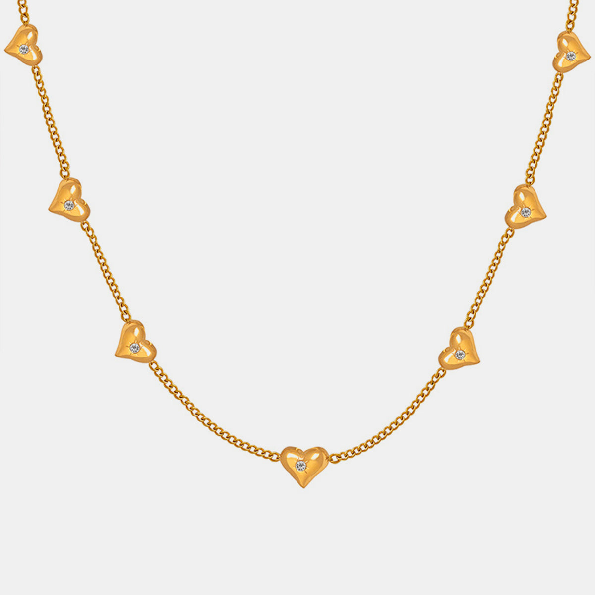 Titanium Zircon Heart Necklace