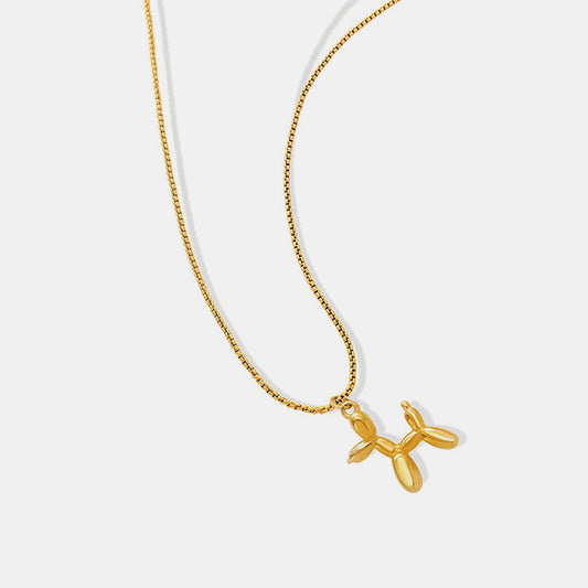 18K Gold-Plated Puppy Shape Pendant Necklace