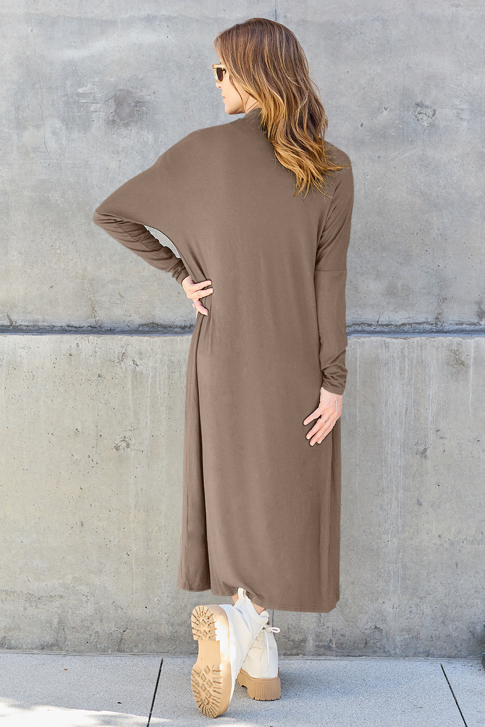 Basic Bae Full Size Open Front Long Sleeve Cover Up Sweater